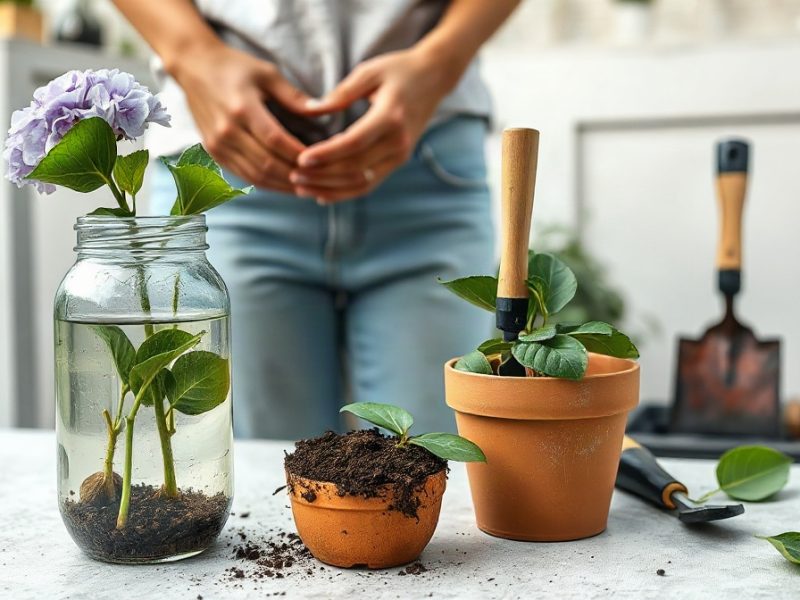 Bouture d&rsquo;hortensia dans l&rsquo;eau : combien de temps avant la mise en terre